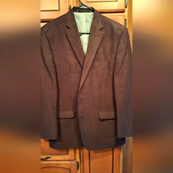 Mens Lauren Ralph Lauren Sports Jacket 46 Reg Lined Polyester Faux Suede - Picture 1 of 12